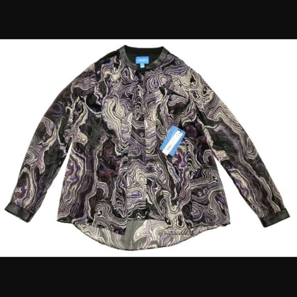 NWT $54! Vera Wang M Simply Vera Long Sleeve Chiffon Blouse & Wrap Career Casual - Picture 1 of 9